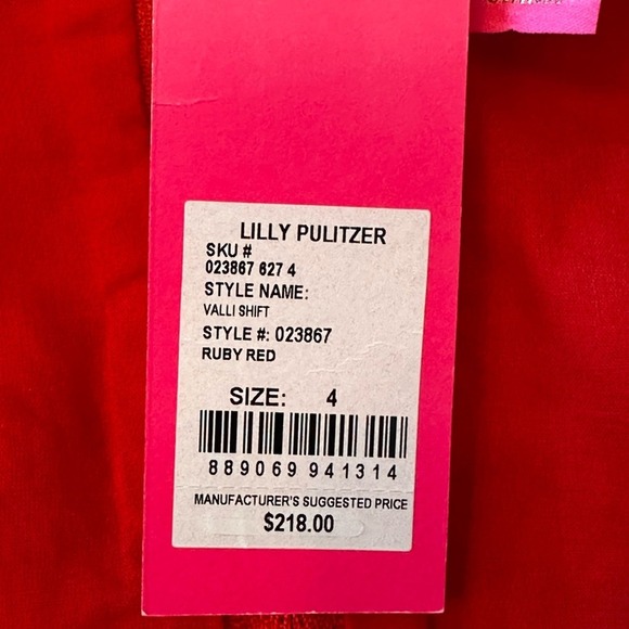 Lilly Pulitzer NWT SZ 4 the‎ Mini Valli Shift Dress in Ruby Red - Picture 10 of 16
